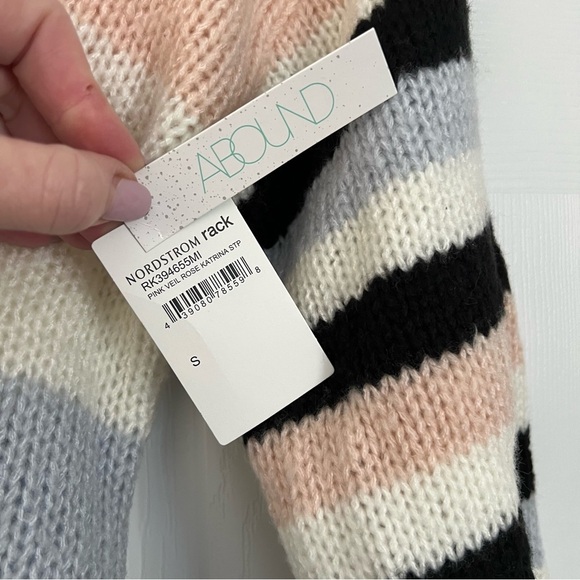 Abound Women's Oversized Striped Sweater - Cream, Pink, Gray, Black - Picture 4 of 5